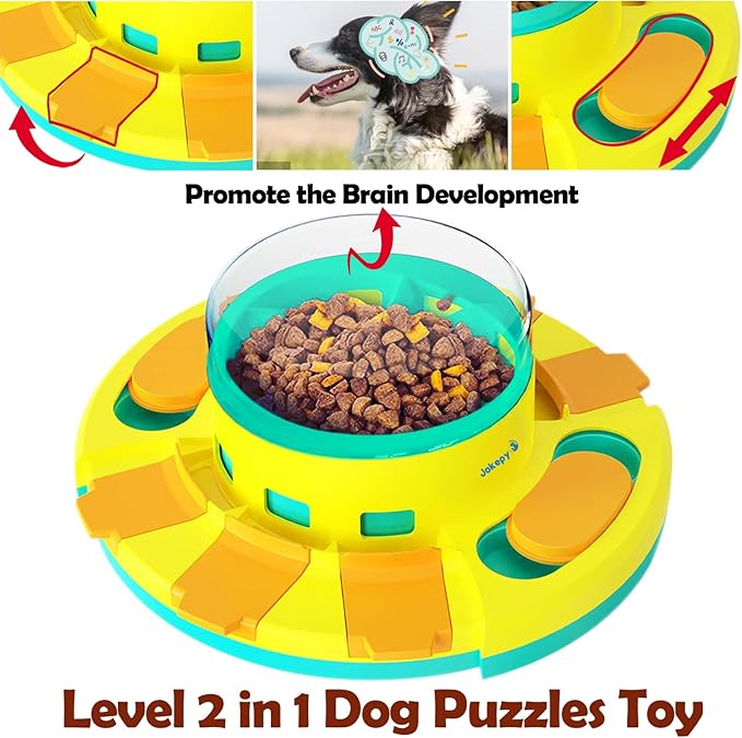 Dog Puzzle Toys for Dog Boredom and Mentally Stimulating, Interactive Slow Food Feeder Dispenser, Professional Level 2 in 1 for Large/Medium/Small Dog-PawvioPets