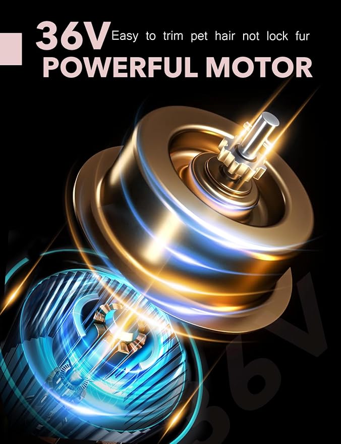 Dog Clippers for Grooming,Upgraded 36V Heavy Duty Dog Clippers,Professional Pet Hair Trimmer for Thick Coat,Corded Pet Clipper with Guard Combs Brush-PawvioPets