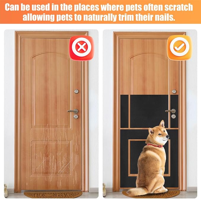 120 Grit Pet Nail Self Adhesive Replacement Emery Paper - Suitable for Small and Dogs with Long Quicks - Scratch Alternatives to Cat and Dog Nail Clippers (10in*13ft, Black, 120 Grit)-PawvioPets