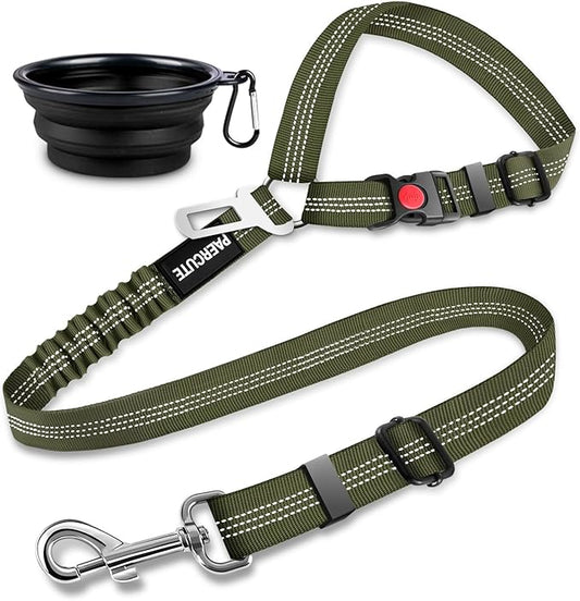 2 Piece Set Retractable Dog Car Seatbelts - Adjustable Pet Seat Belt for Vehicle Headrest Restraint - Heavy Duty & Elastic & Durable Car Harness-PawvioPets