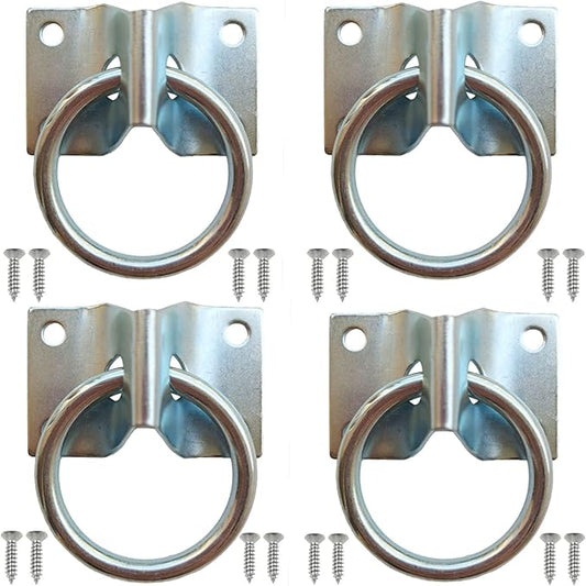 Cross Tie Ring for Horses, Block Tie Ring for Horse Stall/Stable, Tie Down Horse Barn Supplies (4 Pack)-PawvioPets