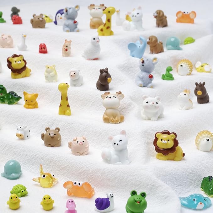 36 Types Forest Mini Resin Animals, Plastic Tiny Animals to Hide, Miniature Animals Figures for Fairy Garden, Dollhouse, Terrariums, Shadowboxes, Cake Topper Decor-PawvioPets