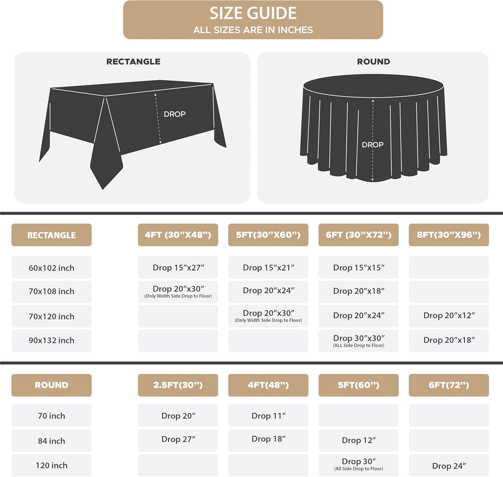 Fitable 8 Pack Rectangle Tablecloths: Stain Resistant Wrinkle Free Fall Table Clothes, Washable Reusable Polyester Table Covers for Wedding Thanksgiving Party Birthday Banquet(Rust, 70x108 Inch)