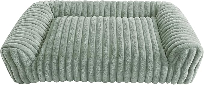 Arlee Saddle Sofa Memory Foam Pet Bed, Comfortable & Washable, Ideal for Dogs and Puppies, Extra Comfort, Couch Design, Crate & Kennel Furniture, Pet Supplies & Essentials, Sage, Large-PawvioPets