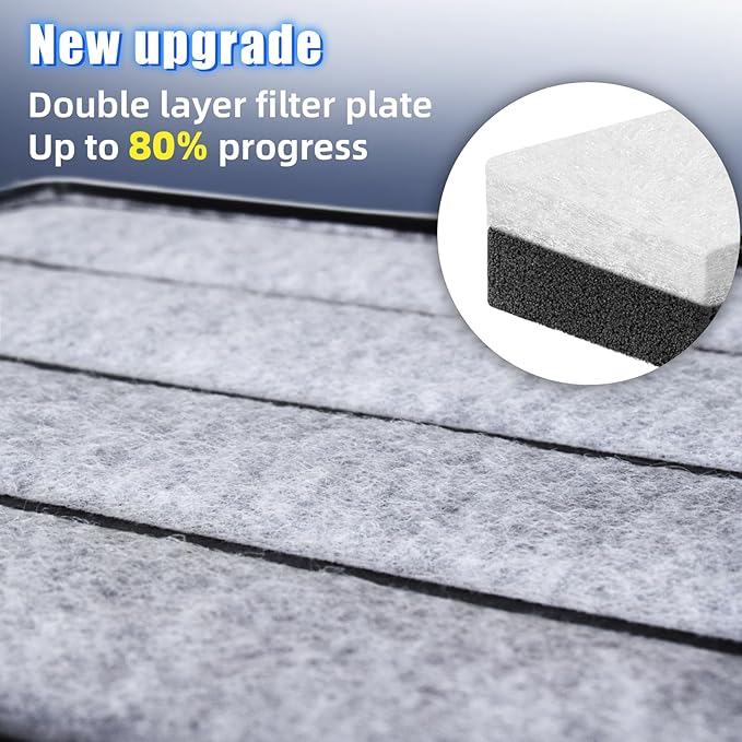 290GPH Turtle Tank Filter for 40-85 Gallon, Turtle Filter Low Water Level Available and Flow Adjustable, Turtle Water Filter for Shrimps Amphibians Turtle Tank Saltwater Freshwater Crystal Clear-PawvioPets