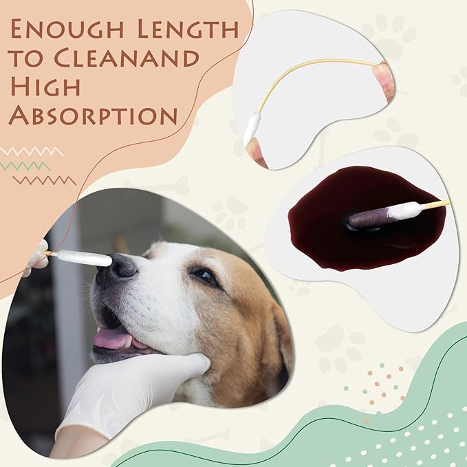 200 PCS Dog Ear Cleaning Kit; 6-Inch Large Cotton Swabs for Gentle & Effective Cleaning. Safe and Hygienic Pet Ear Cleaning Solution-PawvioPets