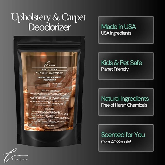 Cozy Autumn Carpet Freshener Powder: Powerful Odor Eliminator for Home, Upholstery Deodorizer, Carpet Deodorizer, Pet Urine, Cat Litter Box - Perfect Autumn Fragrance-PawvioPets