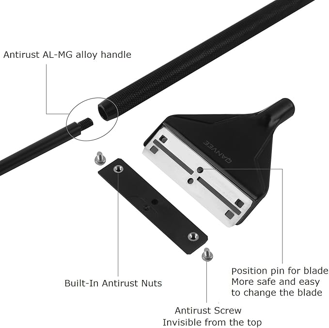 Aquarium Algae Scraper Cleaner Brush with 10 Stainless Steel Blades for Fish Reef Plant Glass Tank 26 Inch-PawvioPets