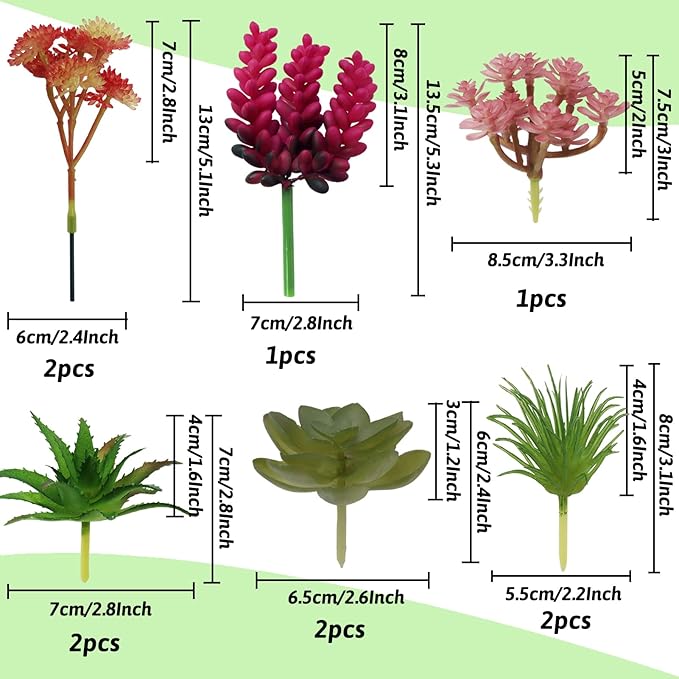 22pcs Colorful Fake Succulents, Mini Artificial Succulents for DIY Crafting Home Terrarium Floral Wall Garden Arrangement Office Decoration (Unpotted)-PawvioPets