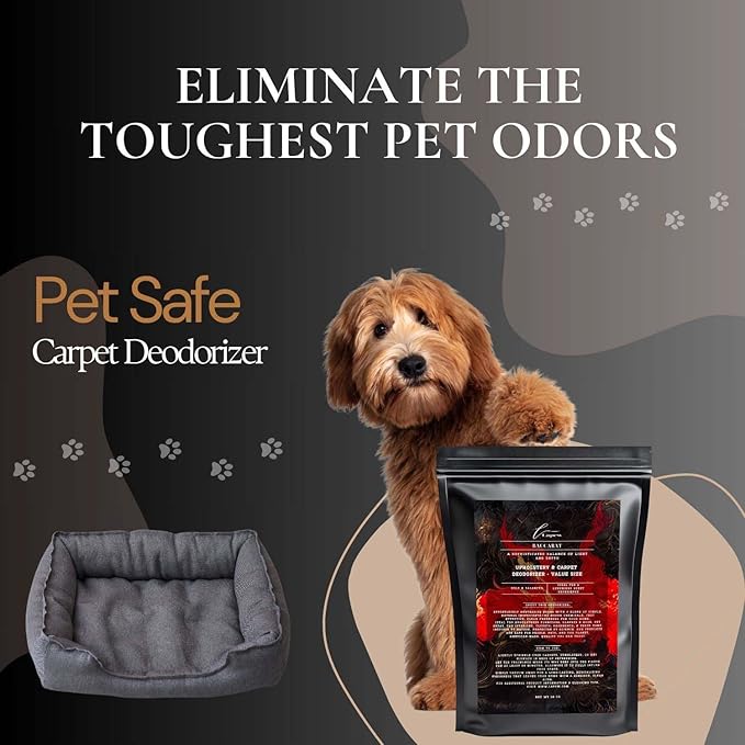 Baccarat Carpet Freshener Powder Refill 36 oz | Powerful Odor Eliminator for Home | Upholstery Deodorizer | Carpet Deodorizer | Pet Urine | Cat Litter Box | Enchanted Rouge Fragrance-PawvioPets