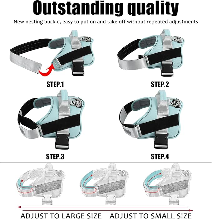 Bolux Dog Harness, No-Pull Reflective Dog Vest, Breathable Adjustable Pet Harness with Handle for Outdoor Walking - No More Pulling, Tugging or Choking-PawvioPets