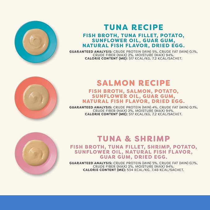 Applaws Lickable Cat Treats, Natural Grain-Free Purée, Limited Ingredient, Fish Squeeze Up Cat Treats (24 x 0.25 oz Sachets)-PawvioPets