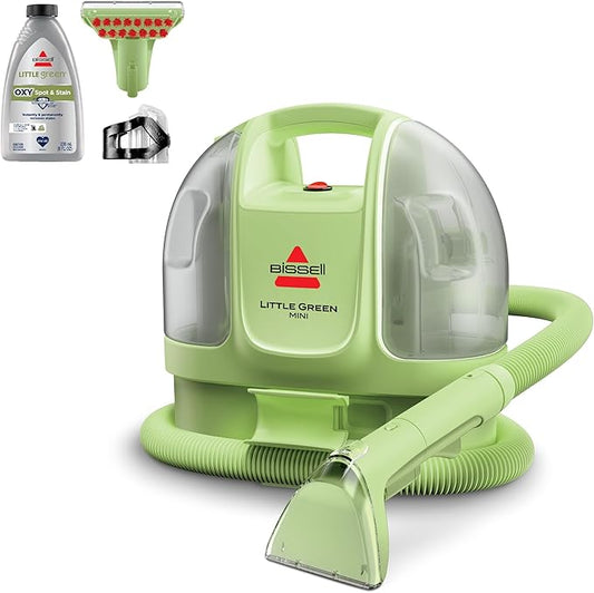 BISSELL Little Green Mini Portable Carpet and Upholstery Deep Cleaner, Car/Auto Detailer, with HydroRinse Self-Cleaning Tool and 4" Tough Stain Tool, Tea Green, 4075-PawvioPets