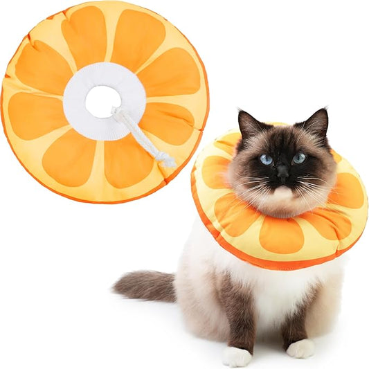 Cat Cone Collar Soft, Waterproof Cat Recovery Collar for Wound Healing Cute Cat Donut Adjustable Cat Cones to Stop Licking Comfortable Neck Elizabethan Collars for Cats Kittens After Surgery-PawvioPets