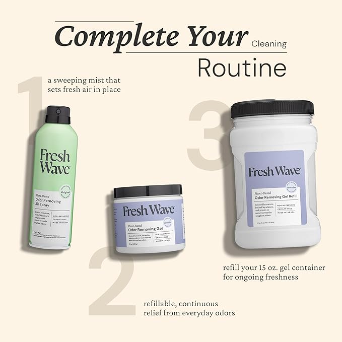 Fresh Wave Lavender Odor Removing Gel, 15 oz. | Odor Absorbers for Home | Safer Odor Relief | Natural Plant-Based Odor Eliminator | Every 15 oz. Lasts 30-60 Days | for Cooking, Trash & Pets-PawvioPets