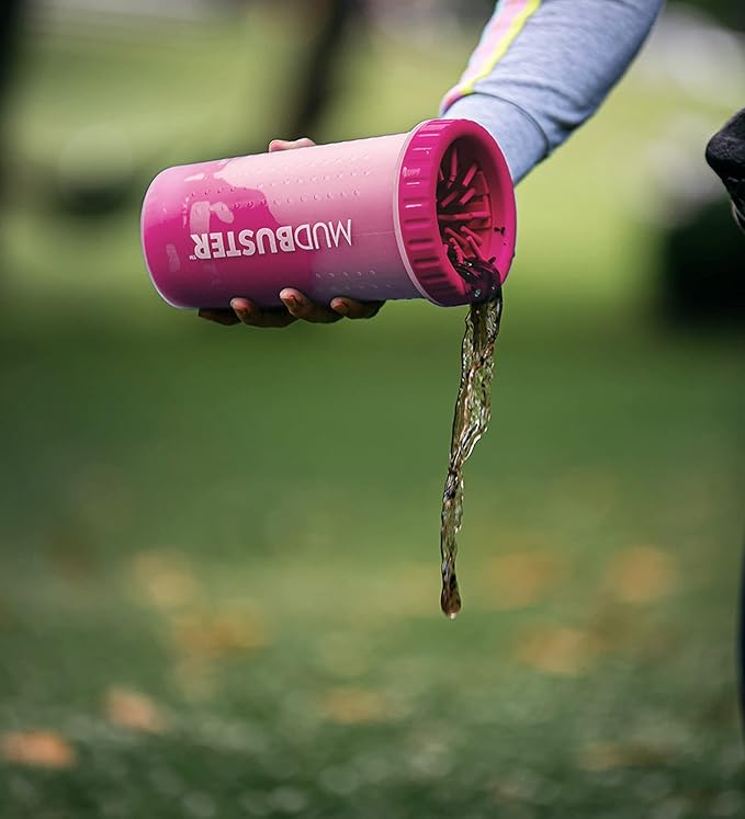 Dexas MudBuster Portable Dog Paw Cleaner, Pink Large Pet Supplies and Accessories-PawvioPets