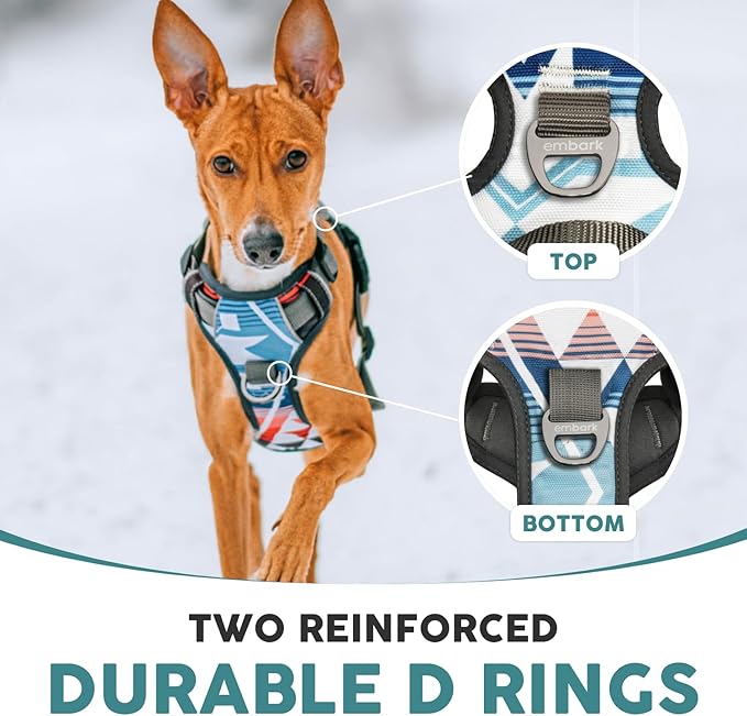 Embark Adventure Dog Harness, Reflective Trim XL Dog Harness for Extra Large Dogs No Pull - Military Grade Nylon, 2 Leash Clips & Gel Lined Handle.-PawvioPets