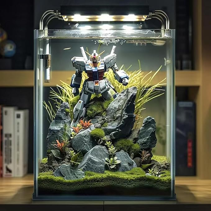 3 Gallon Glass Fish Tank, Easy to Maintain Small Aquarium for Betta/Snails/Shrimp and Aquatic Planting.-PawvioPets