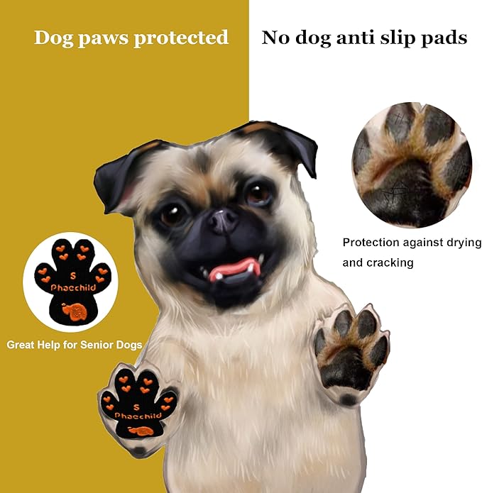 Dog Paw Pads Anti-Slip Grips,Dog Paw Protectors for Senior Dogs on Hot Pavement,Provides Traction to Keep Them from Slipping on Smooth Floors 20 sets-80 Pads Black L-PawvioPets