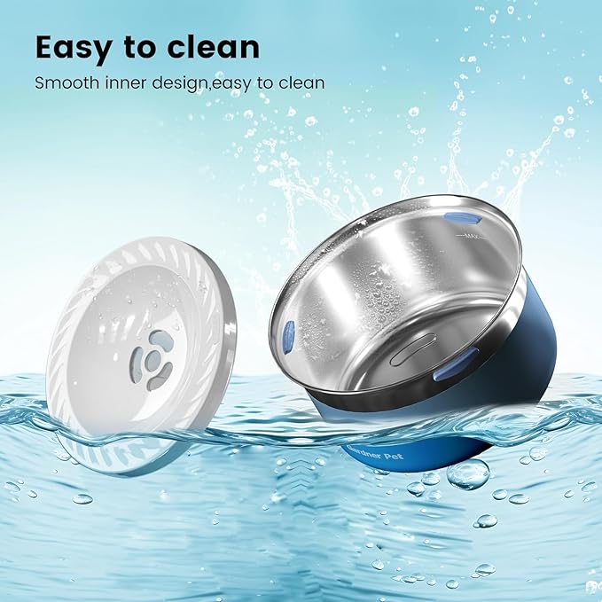 Gardner Pet Dog Bowls 1 Gallon (3.85L) Stainless Steel No Spill Dog Water Bowl, Slow Water Feeder Metal Bowls, Spill Proof Water Dispenser for Large Dogs, Promotes Healthy Hydration-PawvioPets