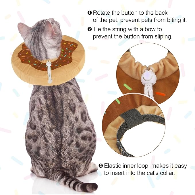 BEAUTYZOO Cat Cone Collars Soft, Cat Recovery E Collars After Surgery to Stop Licking, Adjustable Elizabeth Circle Collar Cute Pet Donut Pillow for Cats Kitten Small Dogs-PawvioPets