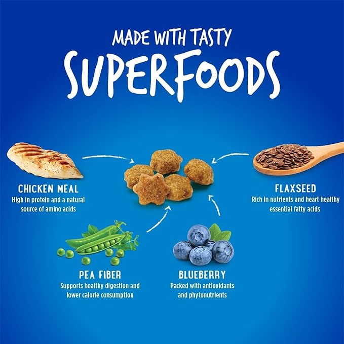 Fruitables Crunchy Low Calorie Treats Packed with Protein For Cats Healthy Free of Wheat, Corn and Soy – Made with Real Chicken with Blueberry – 2.5 Ounces-PawvioPets