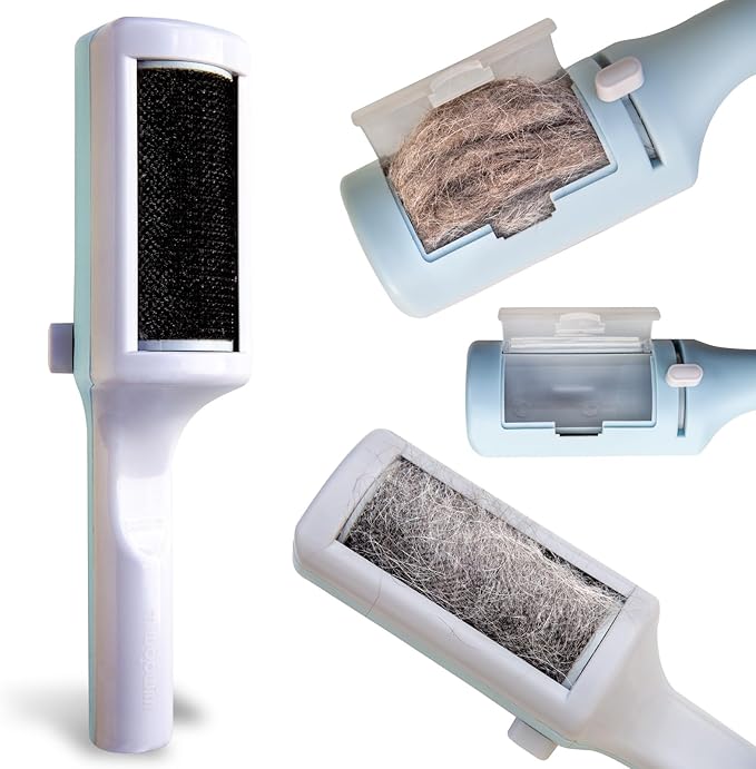 3 Packs Pet Hair Remover Roller Lint Brush and Reusable Lint Roller Dog & Cat Hair Remover for Rug, Furniture, Couch, Car, Carpet, Clothes and Bedding Multi-Surface Fur Removal Tool-PawvioPets