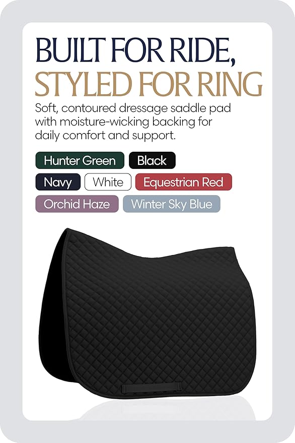 Equinavia Harstad Dressage Saddle Pad | Classic & Durable | Moisture-Wicking Tricot Backing-PawvioPets