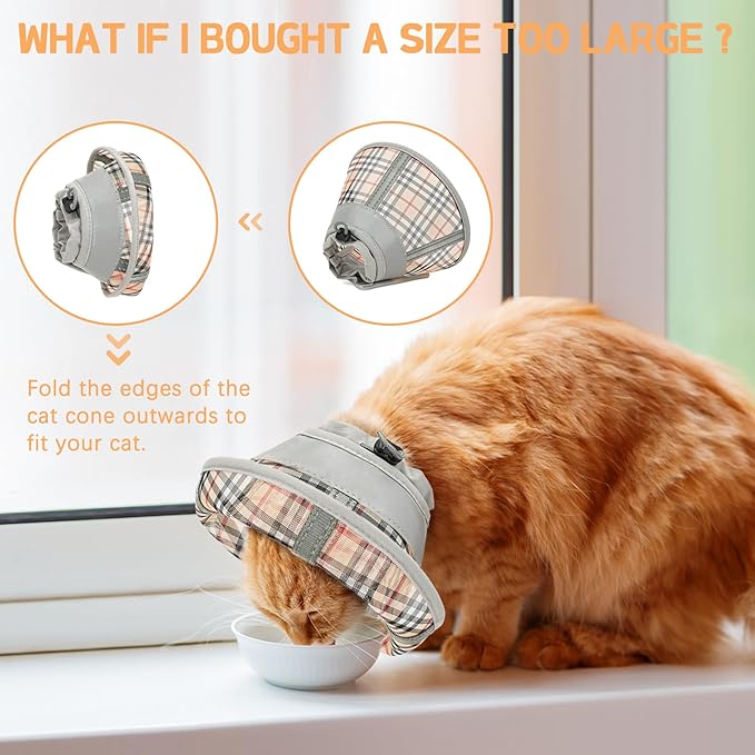 Cat Cone Collar Soft, Cat Recovery Collar for Large Medium Small Cats Kittens, Pet Cone Alternative After Surgery-PawvioPets