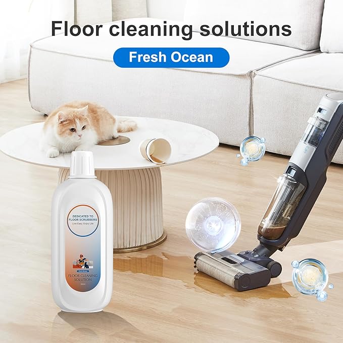 Floor Cleaning Solution Compatible With Tineco , Deep Cleans for Multiple Hard Floors, Suitable With All Robot Vacuums with Mopping and Cordless Wet/Dry Vacuum Mop Cleaner (Fresh Ocean 2 Bottle)-PawvioPets