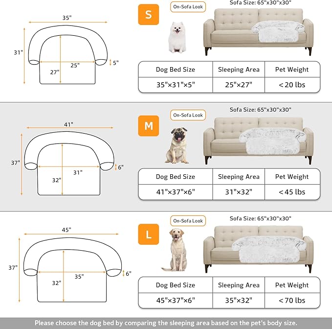 Calming Dog Bed Fluffy Plush Dog Mat for Furniture Protector with Removable Washable Cover for Large Medium Small Dogs and Cats (Medium, Light Grey)-PawvioPets