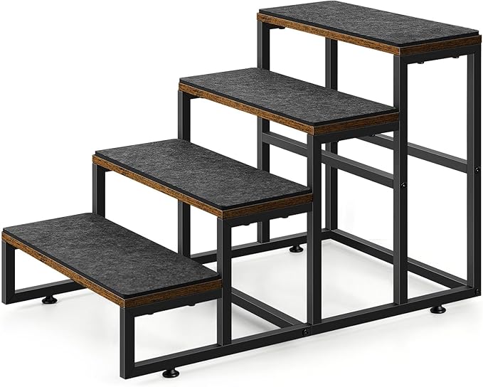 Dog Stairs for High Beds 4 Steps Dog Stairs for Small Medium Dogs Pet Stairs/Steps for Puppy, Cats, and Dogs, Easy to Walk on Dog Step for Beds and Cars-PawvioPets