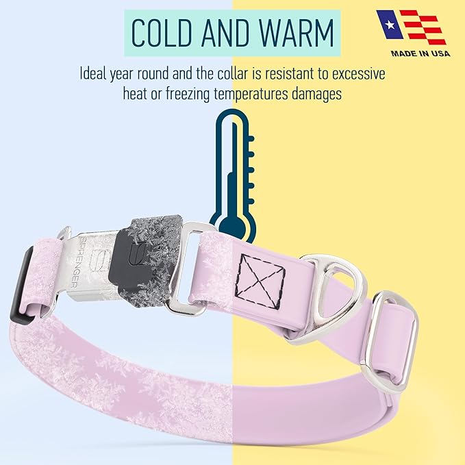 Dogline Biothane Waterproof Dog Collar with Herm Sprenger Stainless Steel Quick Release Buckle – Heavy Duty Tactical Durable Collar for Dogs – Comfortable and Safe Pet Collar, W 1" L 15-25", Pastel-PawvioPets