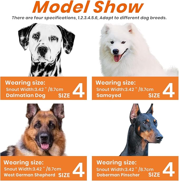 Dog Muzzle – Lightweight Breathable Basket Muzzle, Anti-Biting & Chewing, Adjustable Fit for Small, Medium & Large Dogs(Size 4)-PawvioPets