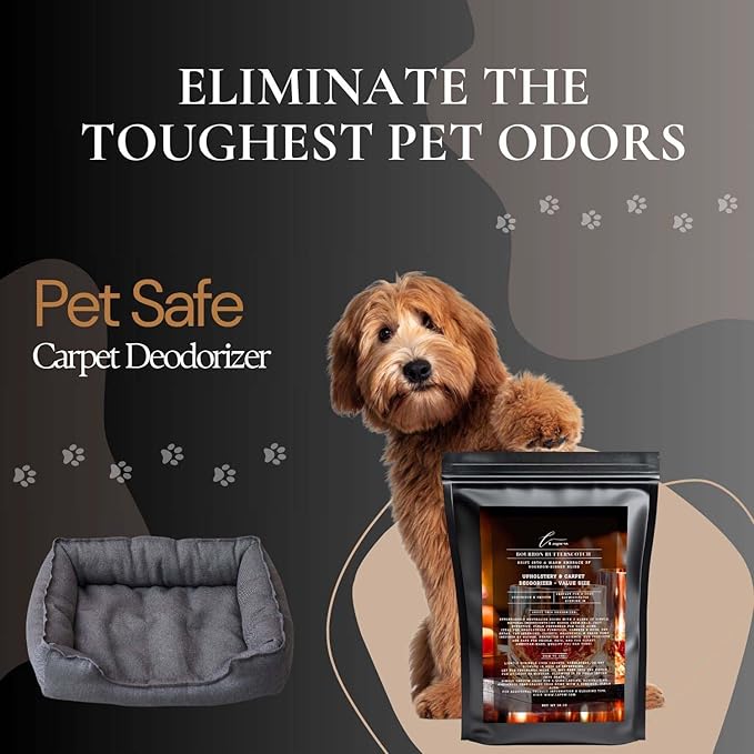 Bourbon & Butterscotch Carpet Freshener Powder Value Size 36 oz | Powerful Odor Eliminator for Home | Upholstery Deodorizer | Carpet Deodorizer | Pet Urine | Cat Litter Box-PawvioPets