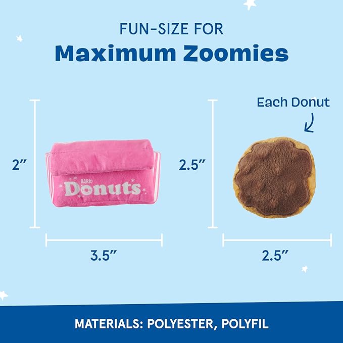 Barkbox Dog Toys – Barker’s Dozen Donuts Plush 4 in 1 Multi Part Interactive Dog Toy for Dogs & Puppies – Small-PawvioPets