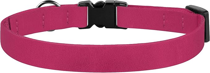 Breakaway Cat Collar Leather with Removable Bell - 13 Colors Available - Soft Adjustable Girl Boy Safety Lightweight Pet Kitten Collars Pink Brown Blue Green Red Orange Black (Pink)-PawvioPets