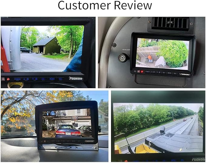 Fookoo Ⅱ 7" HD 1080P Wired Backup Camera System, 7-inch Dual Split Screen Monitor W/Recording IP69 Waterproof Front View Rear View Camera Parking Lines for Truck/Trailer/RV/Skid Steer (FHD2)-PawvioPets