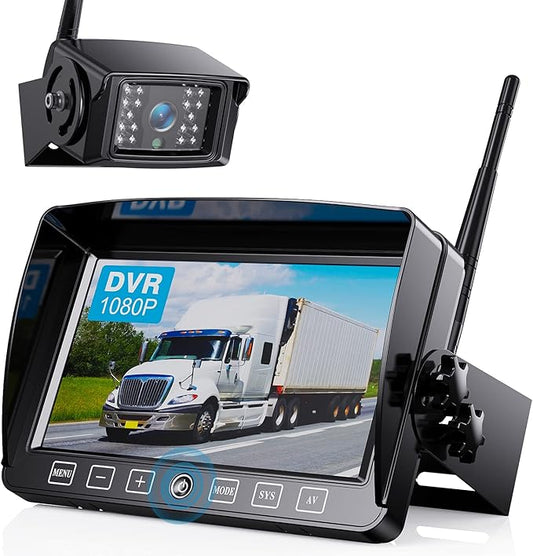 Digital Wireless Backup Camera System Kit,HD 1080P & IP69 Waterproof Wireless Reverse Rear View Camera + 7’’ DVR Split Touch Monitor, Recording for RV/Truck/Trailer/Motorhome-ZEROXCLUB B701-PawvioPets