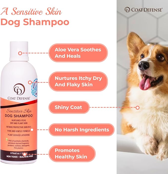 COAT DEFENSE Paw Licker Bundle | Dry Powder for Dogs & Sensitive Skin Dog Shampoo for Allergies and Itching | Smell & Itch Relief | Itchy Skin Relief & Yeast Dog Treatment-PawvioPets