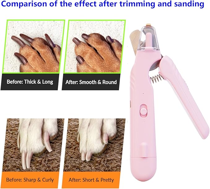 2 In 1 Pet Nail Clipper and Grinder, Professional Electric Rechargeable Pet Nail Fast Trimmer, Painless, Claw Care Grooming, Smoothing, Silent - Shockproof, For Small, Large Dogs & Cats, upgraded-PawvioPets