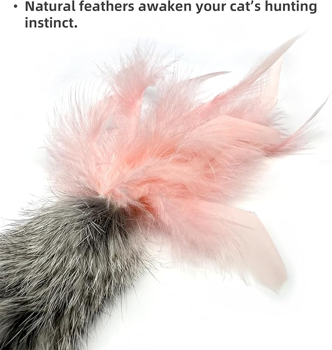 3 Pack Rabbit Fur Catnip Toys with Feathers – Interactive Carrot Cat Toys with Galls Fruit for Indoor Cats and Kittens-PawvioPets