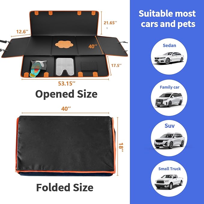 Back Seat Cover for Dogs,Upgraded PU Leather Dog Car Cover for Back Seat with Hard Bottom Holds 400lbs,Waterproof Seat Protector Dog Hammock for Car, Universal Fits SUV Small Truck-PawvioPets