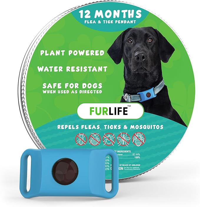 FurLife Blue Dog Tag, Flea and Tick Prevention for Dogs - Waterproof Pendant for Collar, Safe for All Breeds-PawvioPets