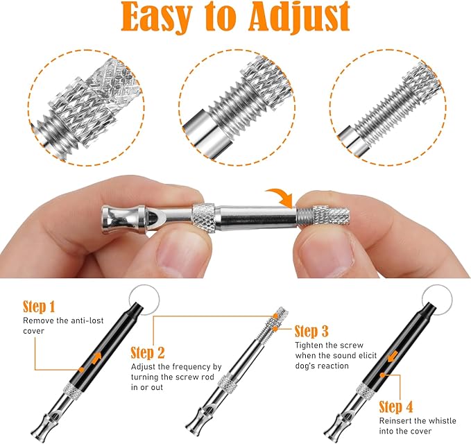 Dog Whistle, Dog Whistle to Stop Barking Neighbors Dog, Adjustable Ultrasonic Silent Training Device, Black-PawvioPets