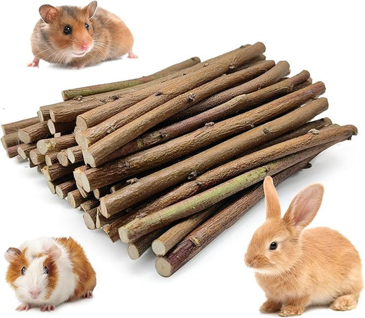 250g Natural Peach Wood Chew Sticks for Rabbits, Hamsters, Chinchillas - Extra Hard Teeth Grinding Toy | Untreated, Safe & Long-Lasting Rodent Chews-PawvioPets