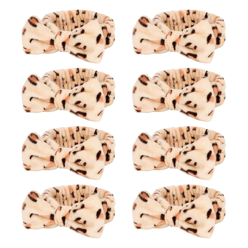 Semato Leopard Spa Headband Bachelorette Party Favor Set Skincare Headbands for Women Gifts and Party Supplies (leopard)