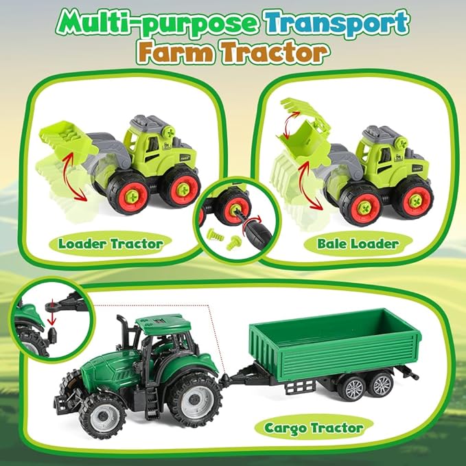 FRUSE Play Sand Farm Toys,Sensory Bins for Toddlers with 2.2lbs Sensory Play Sand,Farm Figures & Tractor Playset,Sandbox Toys for Kids 3 4 5 6 7-PawvioPets