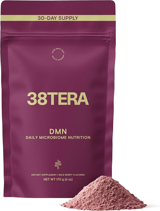 DMN (Daily Microbiome Nutrition), 6 Oz, Plant-Based Fiber Powder with 3 Different Prebiotics, Helps Digestive & Gut Health, Low FODMAP Supplement, Vegan, Wild Berry Flavor, 30 Servings-PawvioPets