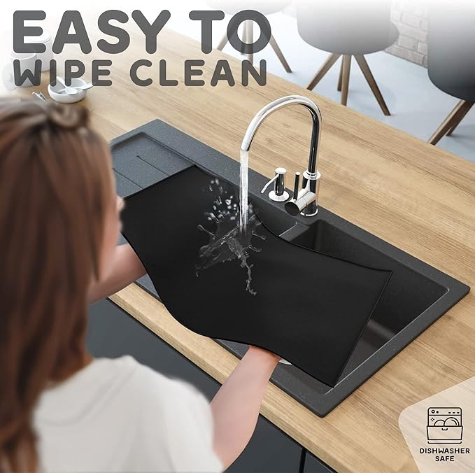 Dog Food Mat - Raised Edges Dogs Mat for Food and Water Prevent Spill, Waterproof Cat Food Mats Protect Floors, Easy Clean Dog Bowl Mats for Food and Water, Silicone Pet Food Tray-PawvioPets